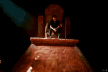 a man is sitting on a throne with the words season of you behind him