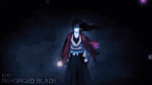 a pink background with the words knx reforged blade