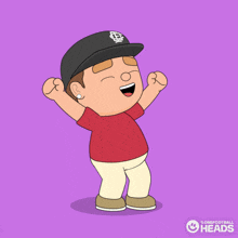a cartoon of a man wearing a baseball cap with the letter s on it