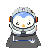 a cartoon of a penguin wearing an astronaut 's helmet says " we want you "