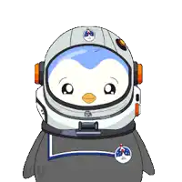a cartoon of a penguin wearing an astronaut 's helmet says " we want you "
