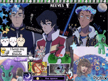 a collage of pictures with one that says reeves