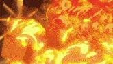 a bunch of flames are coming out of a hole in the ground