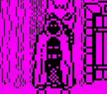 it looks like a pixel art of a person in a maze .