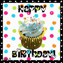 Happy Birthday Cupcake GIF - Happy Birthday Cupcake Sparkle GIFs