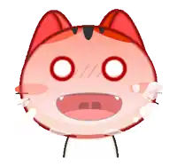 a cartoon drawing of a cat with a surprised expression on its face