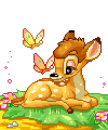 Bambi Deer Sticker - Bambi Deer Butterflies Stickers