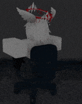 a white roblox character with a red tie and a crown on her head