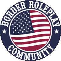 a logo for the border roleplay community with an american flag