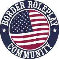 a logo for the border roleplay community with an american flag