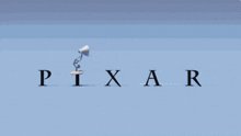 a pixar logo that shows a lamp hanging from the ceiling