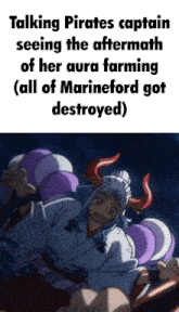 talking pirates captain seeing the aftermath of her aura farming ( all of marineford got destroyed
