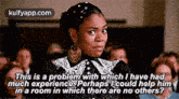a woman is standing in front of a crowd and talking about a problem with which i have had much experience .
