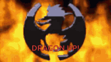 a picture of a dragon with the words dragon up written below it