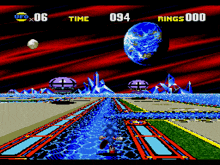 a sonic the hedgehog video game has a time of 094 rings 000