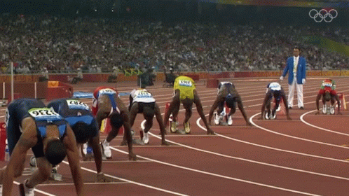 Usain Bolt at a start