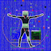 a silhouette of a man with the word tnt on his chest