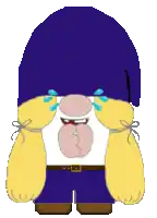 a cartoon character is crying with tears on his face