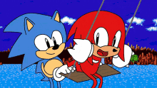 Swinging Sonic GIF - Swinging Sonic Knuckles GIFs