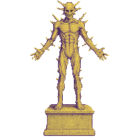 a statue of a man with thorns on his body