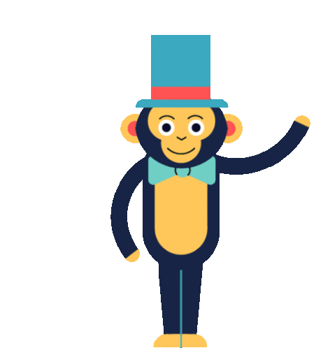 Monkey Bows Sticker - Circus Monkey Hat Stickers