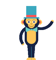 Monkey Bows Sticker - Circus Monkey Hat Stickers