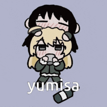 a cartoon drawing of a girl with the name yumisa on the bottom