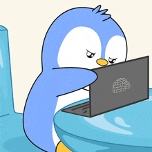 I Have Finished My Work Pudgy Penguins GIF - I Have Finished My Work Pudgy Penguins Closing The Laptop GIFs