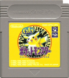 a nintendo game boy cartridge with a pikachu on the front