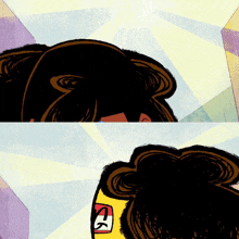 a cartoon drawing of a person 's head with a sticker on it that says ck