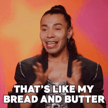 a man says " that 's like my bread and butter " with his hands in the air
