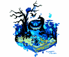 a pixel art drawing of a witch in a graveyard