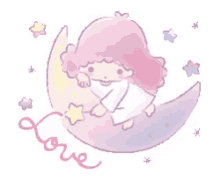 sanrio love greeting moon and stars