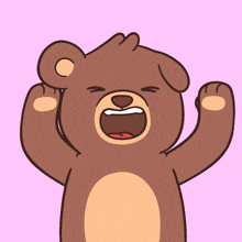 a cartoon drawing of a teddy bear with its mouth wide open