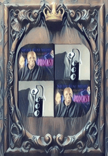 a picture of a man with a crown and the words podcast on it