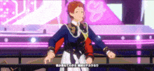 a cartoon character is dancing on a stage in front of a neon sign that says ' ss ' on it .