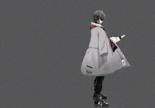 a person in a white cape is surrounded by green light