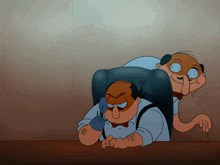 a cartoon of a man talking on a telephone