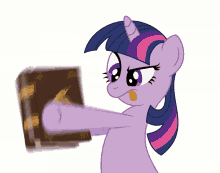 twilight sparkle is holding a book in her hand