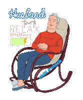 Husband Relaxing Sticker - Husband Relaxing Husband Stickers