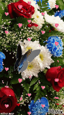 Heart Butterfly GIF - Heart Butterfly Roses GIFs