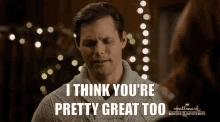 Justin Bruening Swept Up By Christmas GIF - Justin Bruening Swept Up By Christmas I Think Youre Pretty Great Too GIFs