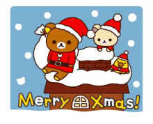 rilakkuma and friends merry christmas merry xmas snow