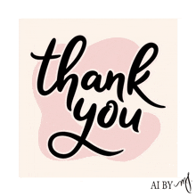 a thank you card with a pink background by ai by m