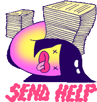 A Wriggler Swamped With Work Asks To Send Help Sticker - Wriggle It Send Help Tired Stickers