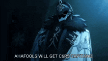 a cartoon character with the words ahafools will get c6r5 capitano on it