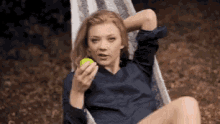 Natalie Dormer Eating GIF - Natalie Dormer Eating Apple GIFs