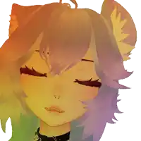 a drawing of a girl with rainbow hair