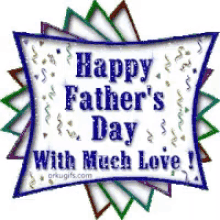 happy fathers day with much love glitter fathers day greeting