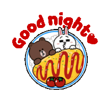 Goodnight Cony Sticker - Goodnight Good Night Stickers